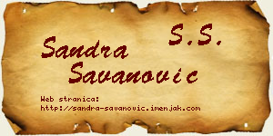 Sandra Savanović vizit kartica
